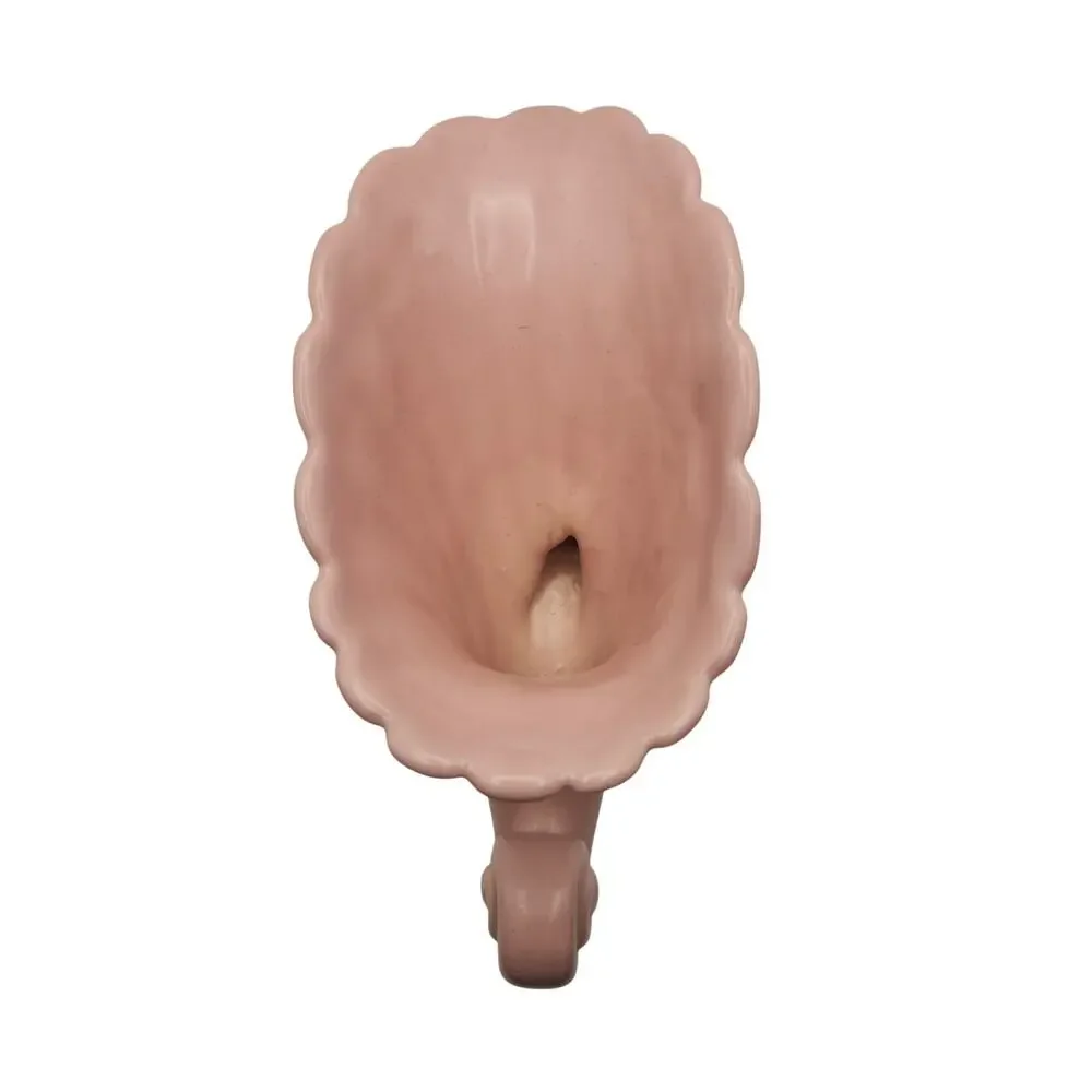 Vintage‎ Abingdon Pottery USA Pink Cornucopia Vase Scroll Art Deco Planter